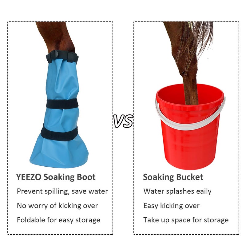 yeezo A Pair Hoof Soaker Boot Equine Soaking Boot Horse Soak Bag Draft Soaker Sack Horse Foot Wrapped Hooves Care Bags Easy Use Icing Treatment Bucket - Image 4